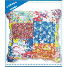 Blumenmuster Patchwork Polyester Gestepptes Wurfkissen